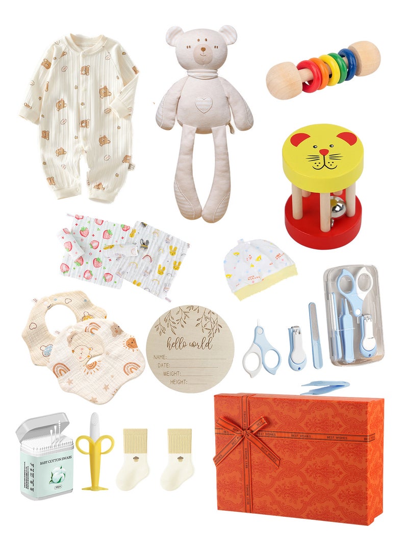 Splendors 15-in-1 Newborn Baby Gift Set Unisex Newborn Baby Boys Gifts Set Newborn Baby Girls Gifts Set Infant Newborn Essentials Baby Gift Basket Pregnancy Gift Box Perfect Gift - Image 1
