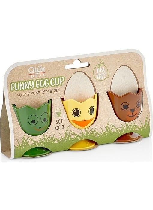 QLUX Funny Egg Cup Set (3 Pieces)  - Image 3