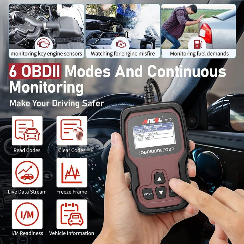 ANCEL JP700 JOBD OBD2 Japanese Car Scanner for Toyota, Nissan, Honda, Mazda, Subaru - Image 2