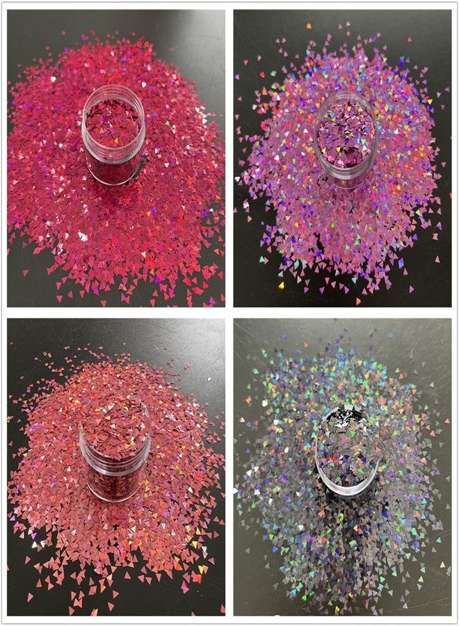 PrettyG DIY 12pcs Color Set Nail Sequins Laser Triangle Shape Glitter Flakes Manicure Art Decoration Accessories Tools LB-Triangle - Image 4