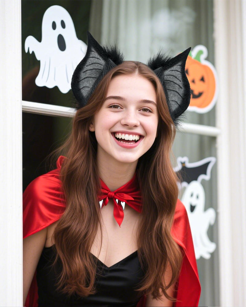 BNLIDES Handmade Bat Beast Ears Headband Adult Cosplay Costume Accessories for Halloween, Anime Con, Stage Performance (Black Grey) - Image 4
