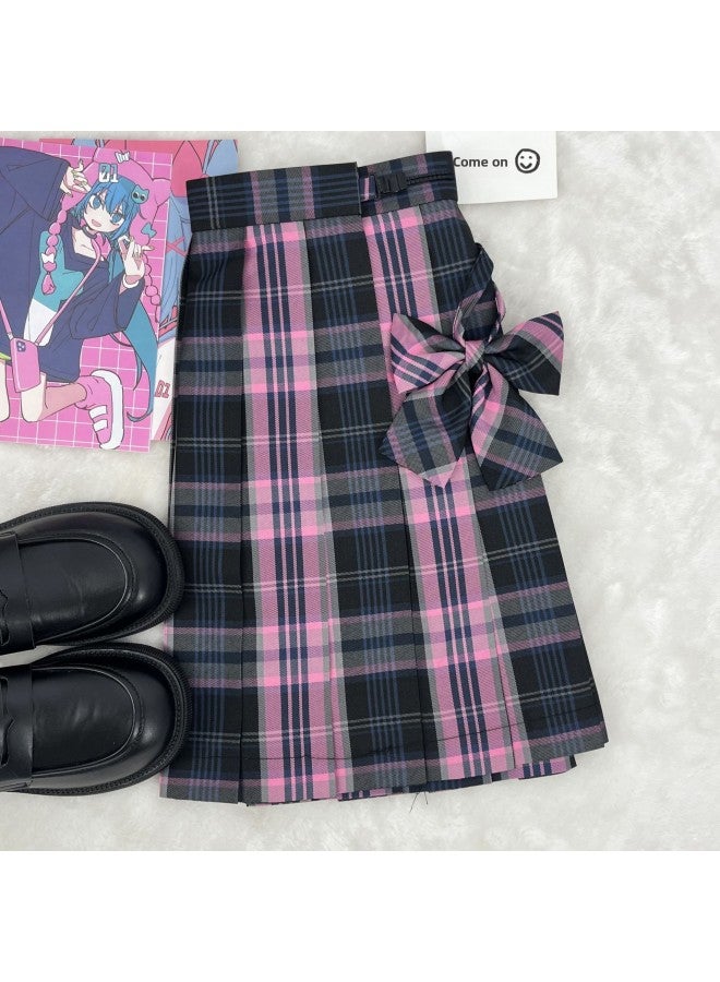 [Raspberry Rhapsody] Japanese JK Uniform Skirt College Style High Waist Half-length Paid Skirt Spring And Summer A- Line Skirt Pleated Skirt