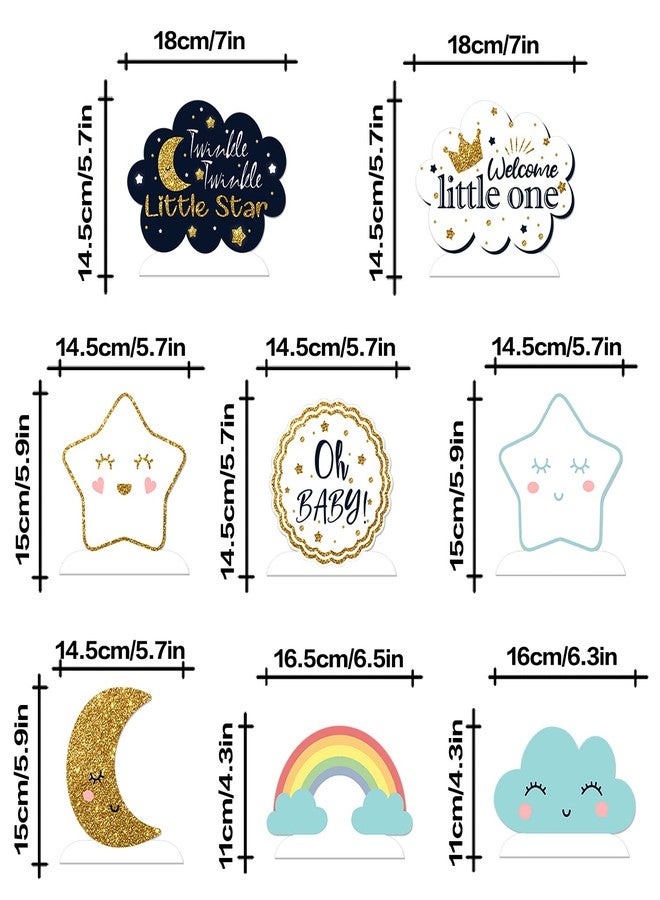 LINGTEER قطعة مركزية على شكل قرص العسل على الطاولة من LINGTEER Twinkle Twinkle Little Star - Cheers to Baby Shower First Birthday Welcome Little One Party Table Decors Sign - Boy. - Image 4