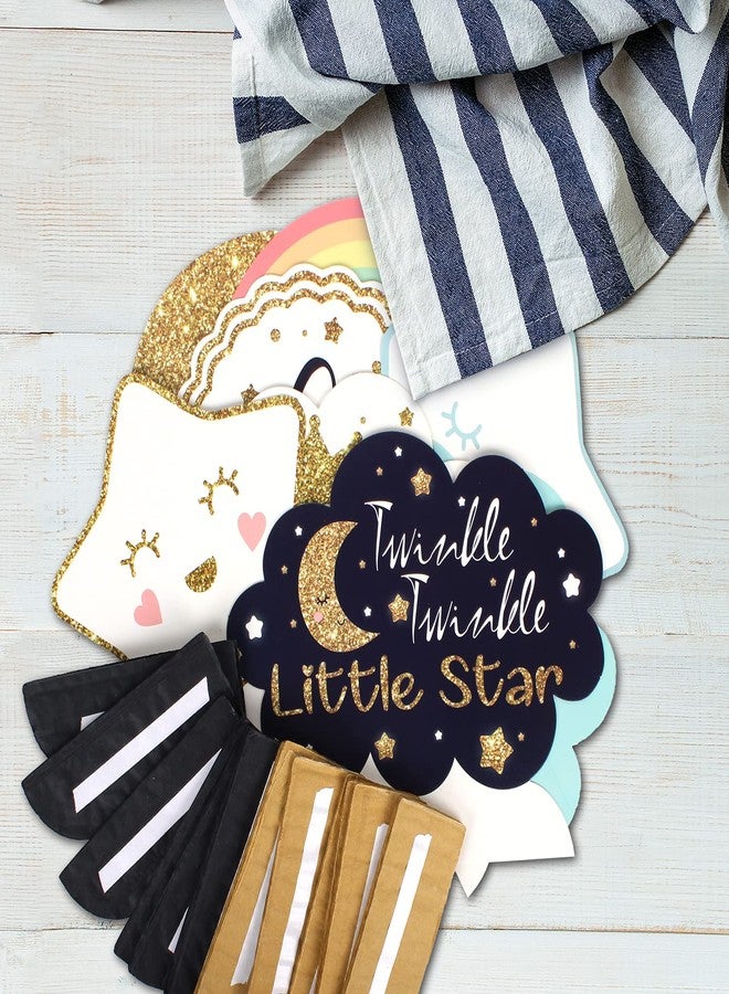 LINGTEER قطعة مركزية على شكل قرص العسل على الطاولة من LINGTEER Twinkle Twinkle Little Star - Cheers to Baby Shower First Birthday Welcome Little One Party Table Decors Sign - Boy. - Image 2