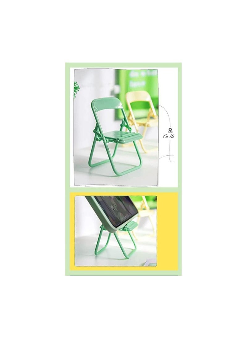 Chair Adjustable Phone Holder Stand Foldable Mobile Phone Stand Desk Holder Universal Lazy Bracket Compatible with Any device Green