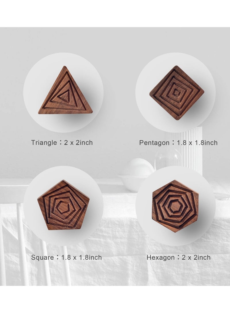 SYOSI Wood Wall Hooks for Hanging  4-Pack Decorative Coat Hooks Wall Mounted  All Natural Solid Wood Hooks  Full of Artistic Sense Wooden Hooks for Hanging Coats  Robe  Backpack  Hat  Bag  Scarf  - Image 2