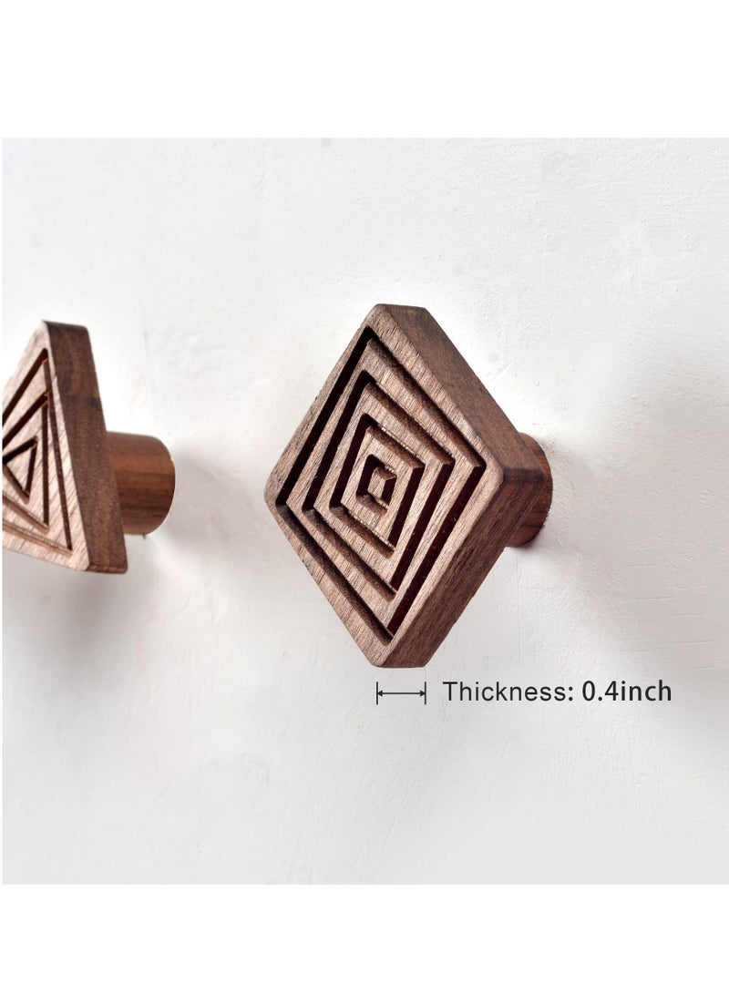 SYOSI Wood Wall Hooks for Hanging  4-Pack Decorative Coat Hooks Wall Mounted  All Natural Solid Wood Hooks  Full of Artistic Sense Wooden Hooks for Hanging Coats  Robe  Backpack  Hat  Bag  Scarf  - Image 3