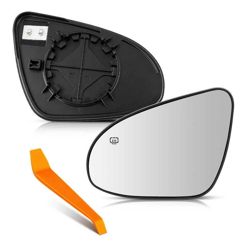 AUTOKAY Left Driver Side Mirror Glass with Power Heated Fits for Toyota Corolla 2014 2015 2016 2017 2018 2019 Driver Side Exterior Rearview Mirrors Replacement Glass with Backing Plate - Image 2