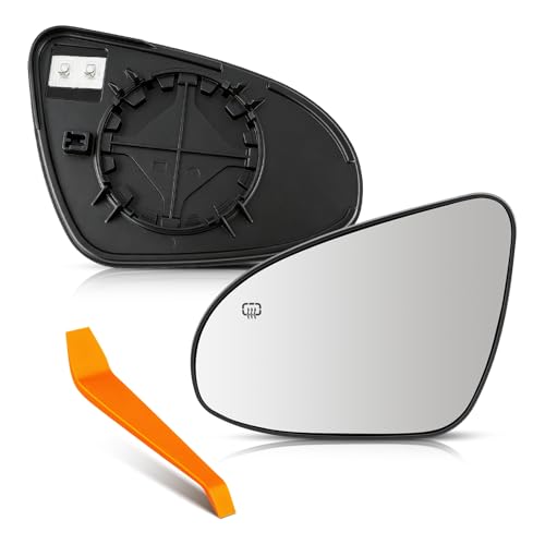 AUTOKAY Left Driver Side Mirror Glass with Power Heated Fits for Toyota Corolla 2014 2015 2016 2017 2018 2019 Driver Side Exterior Rearview Mirrors Replacement Glass with Backing Plate - Image 1
