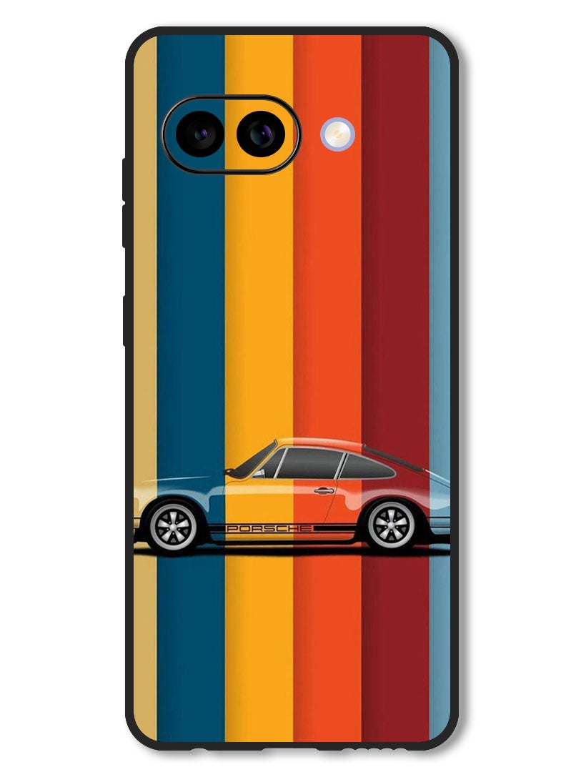 Theodor Case Compatible with Google Pixel 9A Protection Shockproof Bumper Cover Vintage Porche - Image 1