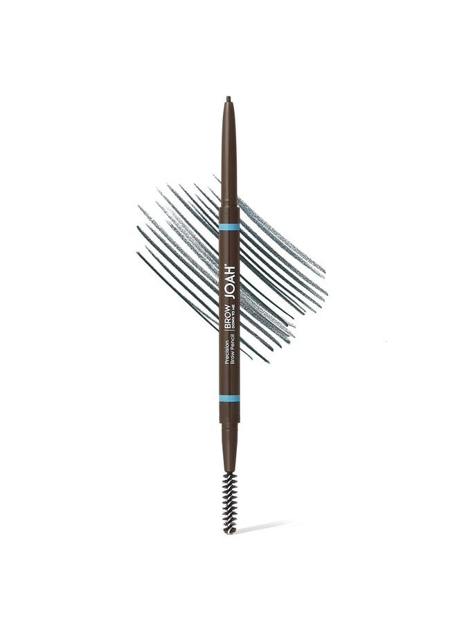 جواه قلم حواجب مزدوج الطرف من JOAH - قلم حواجب فائق الدقة بطرف رفيع للغاية من Brow Down To Me مع فرشاة ملفوفة مدمجة لحواجب مثالية، مقاوم للتلطخ، ومقاوم للماء، لون أسود وبني  - Image 1