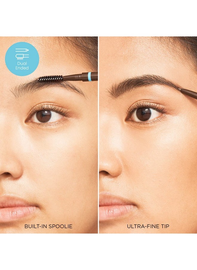 جواه قلم حواجب مزدوج الطرف من JOAH - قلم حواجب فائق الدقة بطرف رفيع للغاية من Brow Down To Me مع فرشاة ملفوفة مدمجة لحواجب مثالية، مقاوم للتلطخ، ومقاوم للماء، لون أسود وبني  - Image 2
