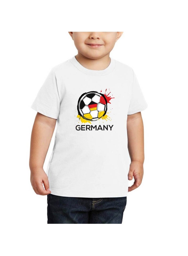 PRINTSHOP4ME Germany Unisex Kids T-Shirt - Short Sleeve Round Neck Cotton Tshirt for Boys and Girls - Soft and Comfortable - Gift for Young Football Fans - Image 2