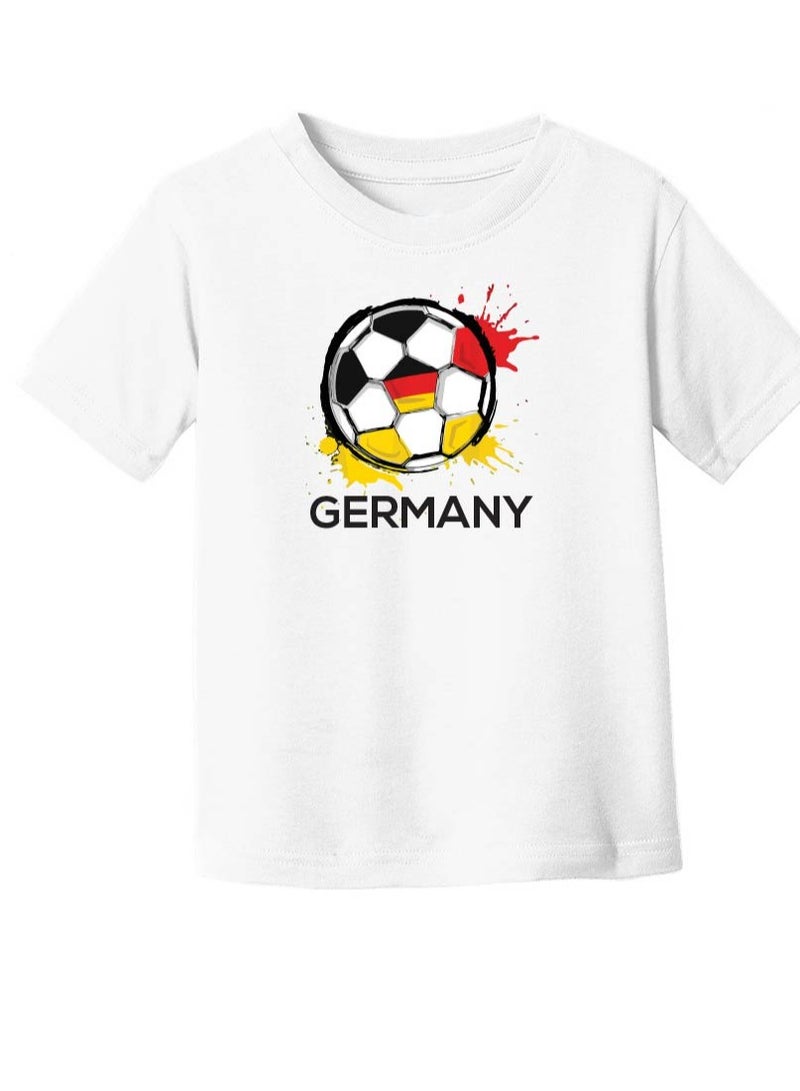 PRINTSHOP4ME Germany Unisex Kids T-Shirt - Short Sleeve Round Neck Cotton Tshirt for Boys and Girls - Soft and Comfortable - Gift for Young Football Fans - Image 4