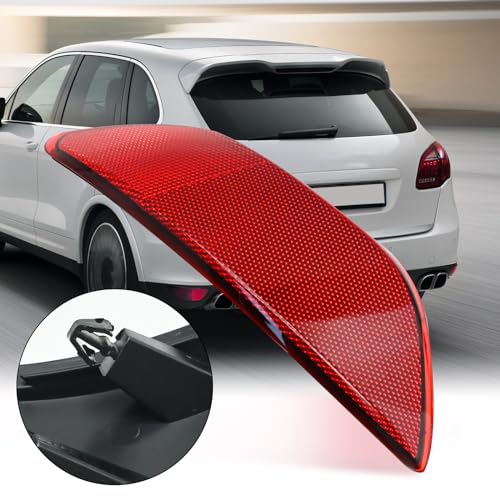 Saihisday سايهيزداي 95863110500 ضوء عاكس الصدام الخلفي الأيسر LED جانب السائق مع حواف حمراء بديل لسيارة بورش كايين 2011 2012 2013 2014 - Image 5