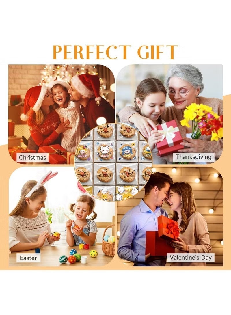 200 PCS 7*7 cm Self Adhesive Cute Cookie Bags, Plastic Clear Treat Bags Sealable Candy Bags for Packaging Candy Cookies Bakery Party Favor Gift Giving, Small Bags for Cookies, Sweets, Jewelry. - Image 2