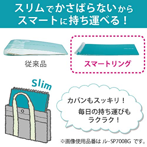 Kokuyo Campus Smart Ring Binder, B5 Yellow Green Refillable Binder Notebook 26 Holes with 10 Extra Loose-Leaf Paper, Up to 25 Filler Papers for Work & Study, Japan Import (RU-SP700YG) - Image 2