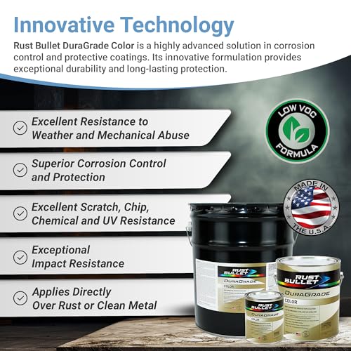 RUST BULLET DuraGrade Color Rust Inhibitor Corrosion Control 1 Quart – Protective Coating and Corrosion Neutralizer – UV Resistant – Rust Remover – White - Image 2