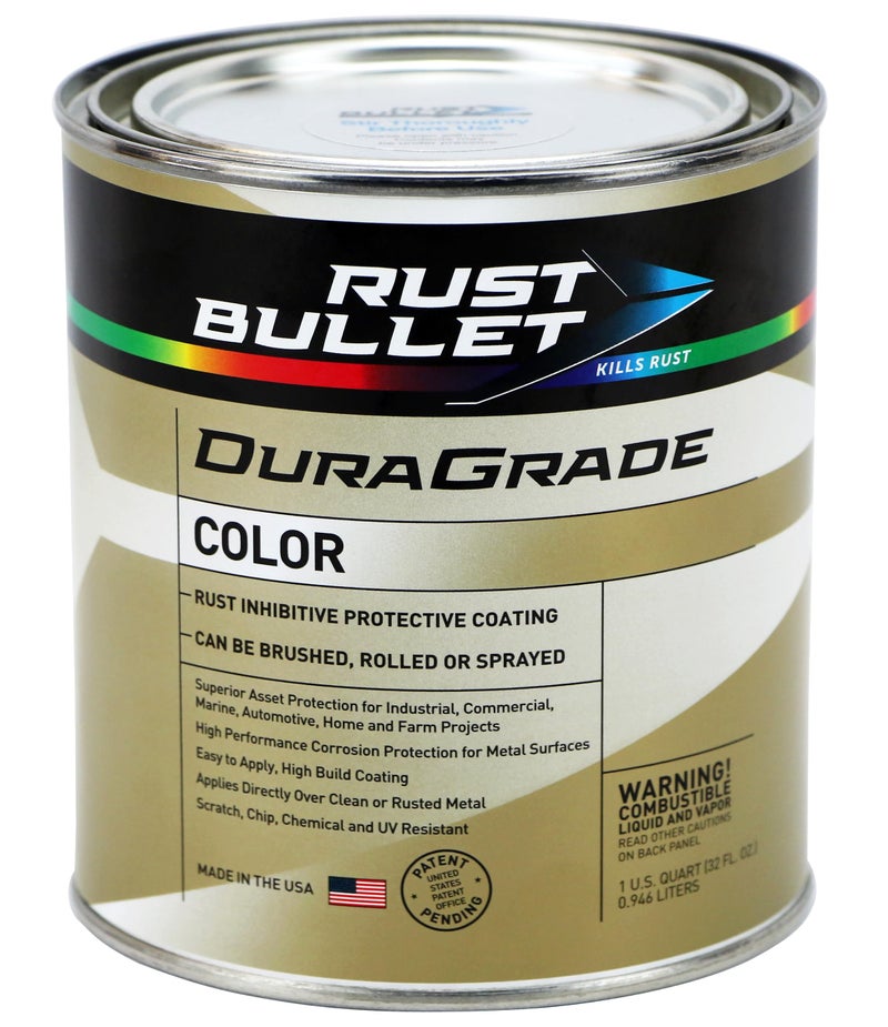 RUST BULLET DuraGrade Color Rust Inhibitor Corrosion Control 1 Quart – Protective Coating and Corrosion Neutralizer – UV Resistant – Rust Remover – White - Image 1