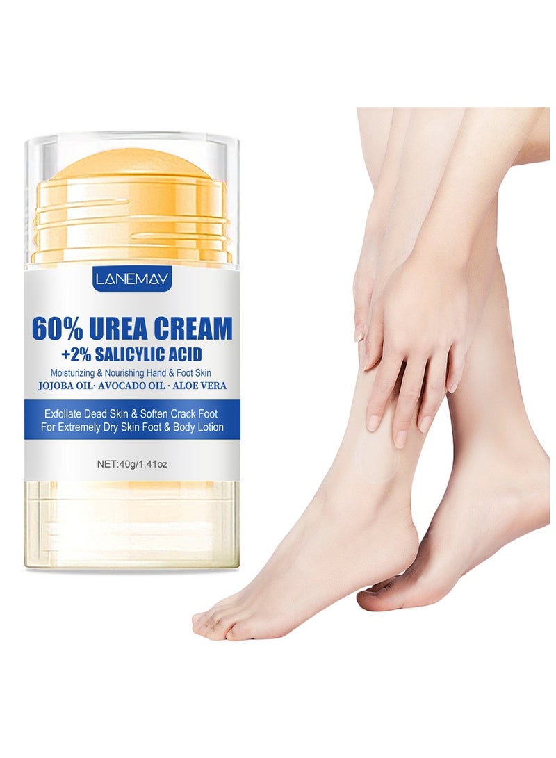 LANEMAY 60% Urea Cream for Feet Maximum Strength 2% Salicylic Acid Foot Hands Cream for Dry Cracked Feet Knees Moisturizer Hydrates &Nourish Foot Care for Softens Exfoliates 1.41oz - Image 2