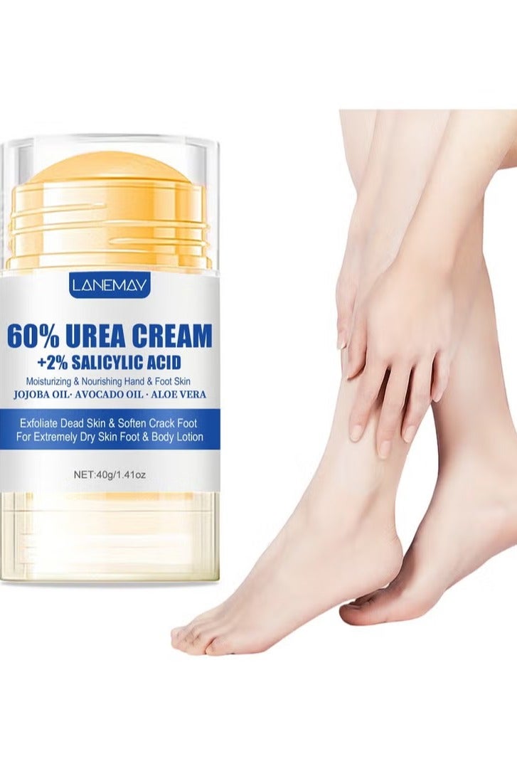 LANEMAY 60% Urea Cream for Feet Maximum Strength 2% Salicylic Acid Foot Hands Cream for Dry Cracked Feet Knees Moisturizer Hydrates &Nourish Foot Care for Softens Exfoliates 1.41oz - Image 1