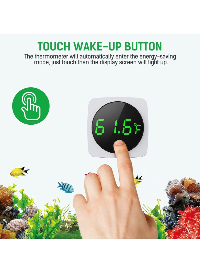 Digital Aquarium Thermometer, LED Display Thermometer for Aquarium Fish Tank Accurate Temperature Sensor High Accurate to ±0.9°F Fish Tank Thermometer with LED touch screen - Image 4