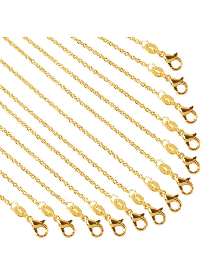 SANNIX 50 Pack Gold Plated Necklace Chains Cable Chain Bulk For Jewelry Making  18 Inches  - Image 1