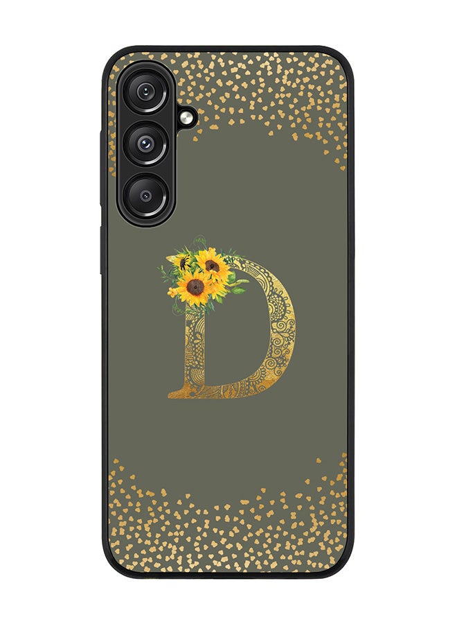 Stylizedd For Samsung Galaxy A16 / A16 5G Case,Slim fit Camera Protection, Shockproof Thin Phone cover - Custom Floral Monogram - D (Olive Green ) - Image 1