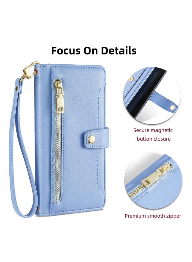 S-TOP Case For Samsung Galaxy S25 Ultra 5G Sheep Texture Cross-body Zipper Wallet Leather Phone Case - Image 4