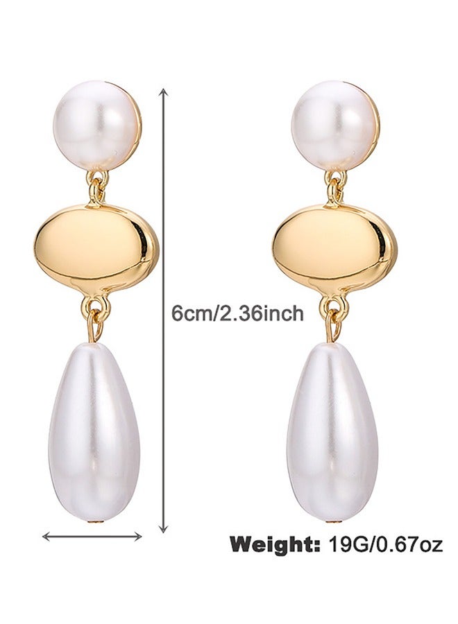 الفولاذ المقاوم للصدأ 18 كيلو أقراط اللؤلؤ ، شخصية كبيرة أقراط اللؤلؤ ، الراقية مبالغ فيها الأقراط - Image 3