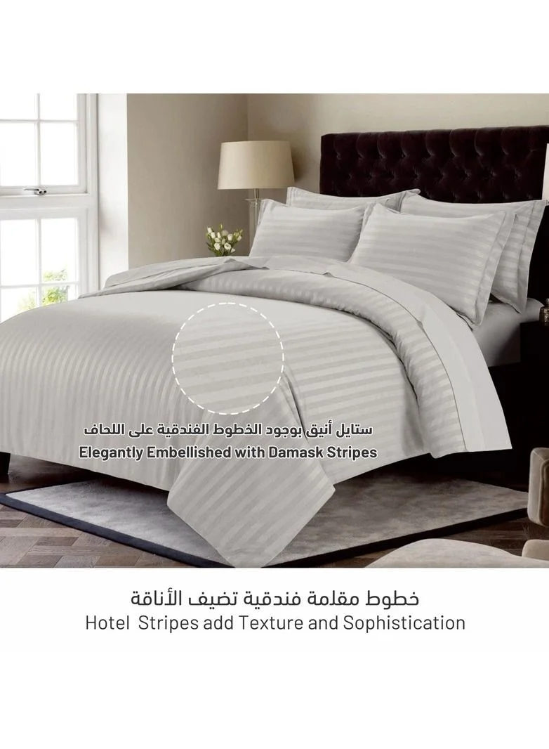 Donetella 6-Piece Hotel Style Duvet Cover Set Without Filler Double Size King Grey