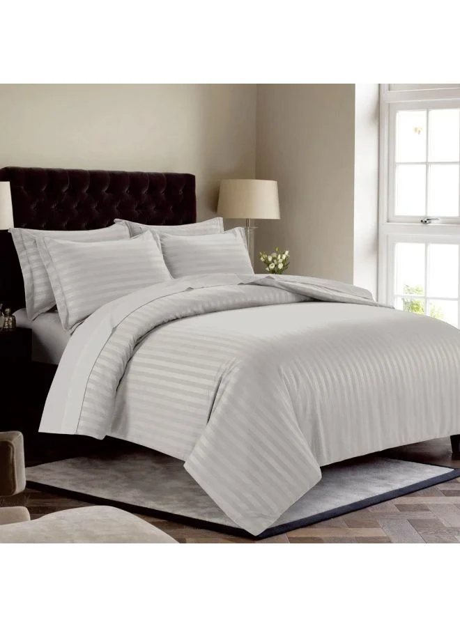 Donetella 6-Piece Hotel Style Duvet Cover Set Without Filler Double Size King Grey