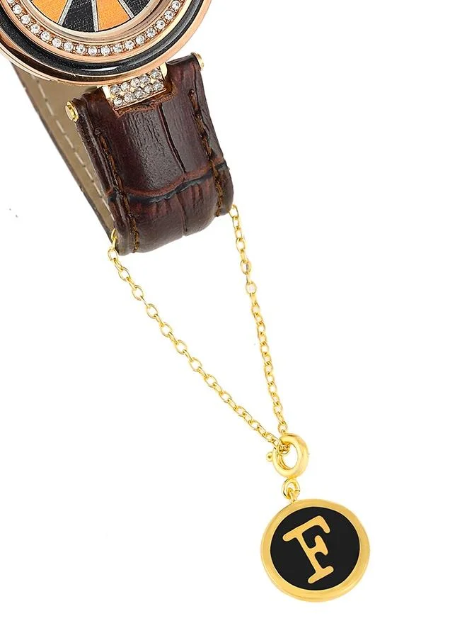 VOYLLA Valentine's Day Collection Alphabet F Black Enamel Charm