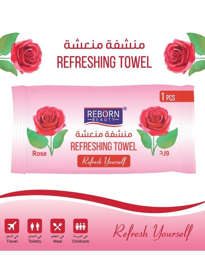 Reborn Beauty riborn Beauty  Refreshing Towel with Rose Scent 25 Pieces  - Image 2