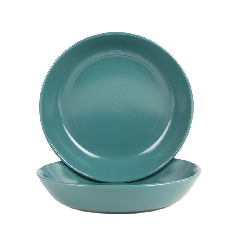 10 Strawberry Street Double Line 9.5""/36 oz Dinner Bowl  Set of 2  Emerald Green - Image 1