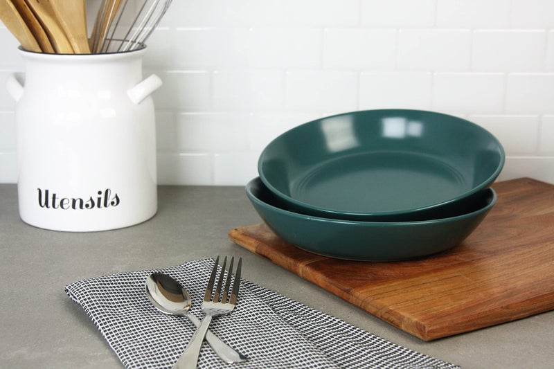 10 Strawberry Street Double Line 9.5""/36 oz Dinner Bowl  Set of 2  Emerald Green - Image 3