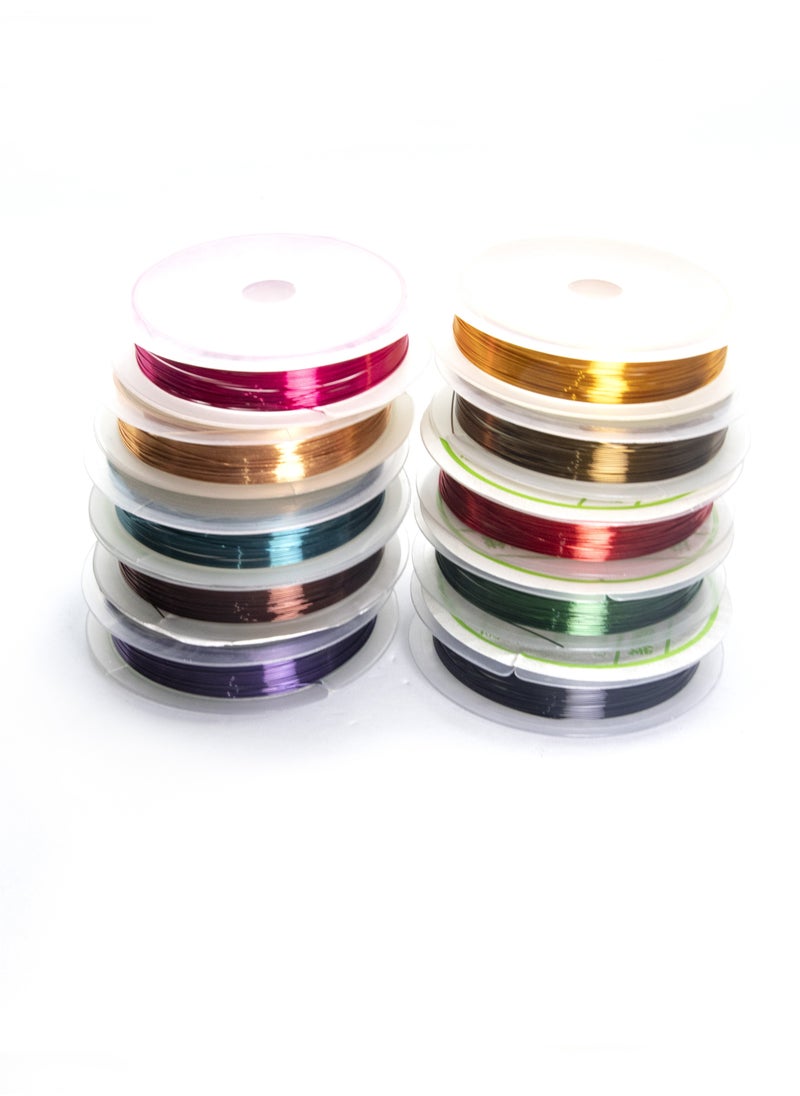 Generic - 10 Roll 0.4mm 10 Color Jewelry Copper Wire Strong Alloy Copper Wire Metal Wire DIY Cloisonne Craft Making, Handmade Copper Coil Jewelry Making - Image 1