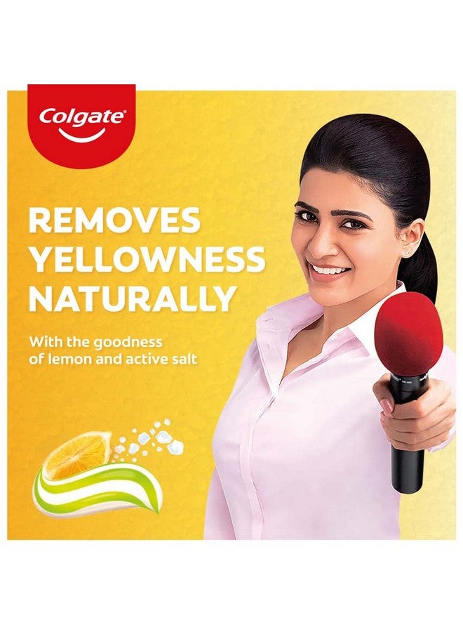 كولجيت معجون أسنان بالملح النشط والليمون، عبوة 200 جرام معجون أسنان مضاد للجراثيم بالملح الطبيعي النشط والليمون لمحاربة الجراثيم اللزجة والاصفرار مما يمنح أسنانًا بيضاء صحية ولثة مشدودة - Image 2