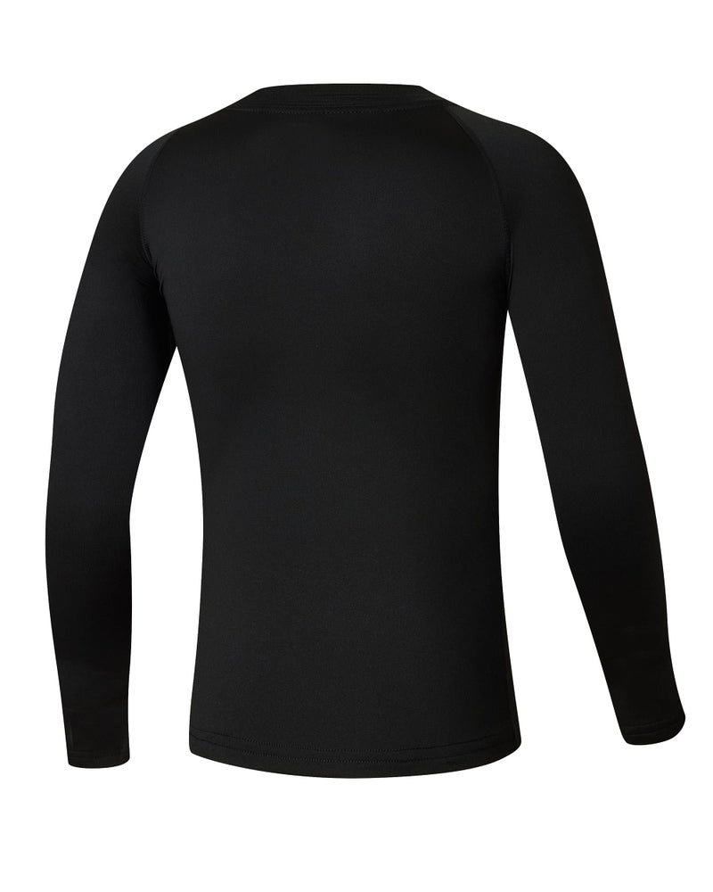 Willit Youth Boys' Compression Thermal Shirts Fleece Baselayer Long Sleeve Girls' Kids Football Soccer Undershirts Black L - Image 3
