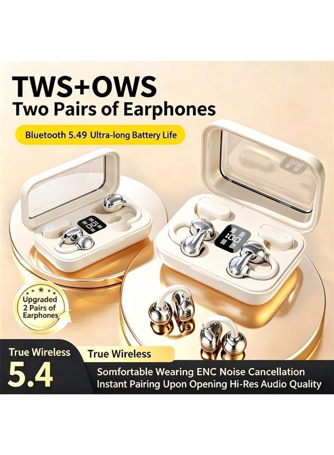 Abmkw Abmkw Twin Earphone Open Type Hifi Bass 2in1 Game Headset Electric Quantity Digital Display Earplug Z3DBBD311AA435C03E59BZ