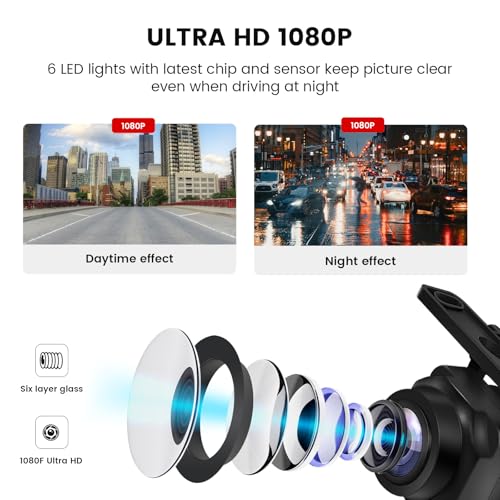 Dasaita 1080P Backup Camera, 170° Wide Angle Front/Rear View Camera, IP68 Waterproof Universal Reversing Parking Kit for Cars, Pickup Trucks, SUVs, RVs, and Vans - Image 2