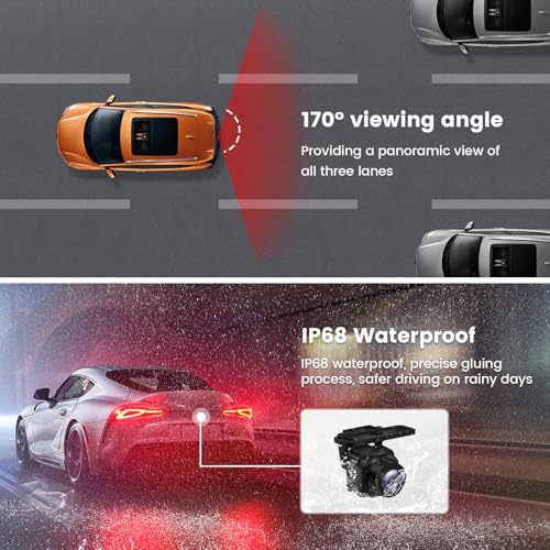 Dasaita 1080P Backup Camera, 170° Wide Angle Front/Rear View Camera, IP68 Waterproof Universal Reversing Parking Kit for Cars, Pickup Trucks, SUVs, RVs, and Vans - Image 3