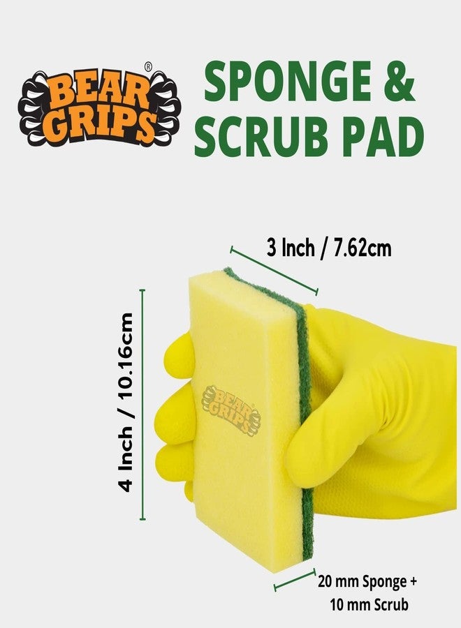 BEAR GRIPS Sponge and Scrub pad for Utensils Cleaning in Kitchen Long Lasting Stain Removal Scrubber for Dish wash Liquid - Combo Pack - Image 3