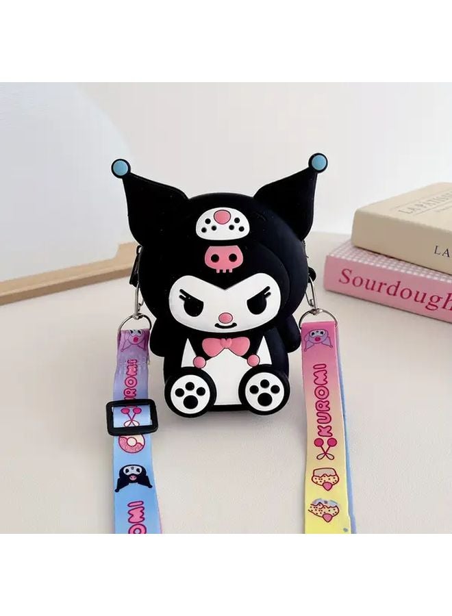 حقيبة ظهر صغيرة من كورومي بتصميم كرتوني لطيف، بسحاب من البلاستيك الناعم، مثالية للمدرسة والسفر كهدية. - Image 1