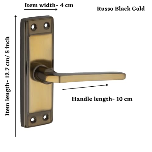 SARDAR Russo 5" Black Gold Iron Door Handle Set with Keyless Baby Latch|Door Handle- Bathroom/Storeroom/Kitchen - Image 2