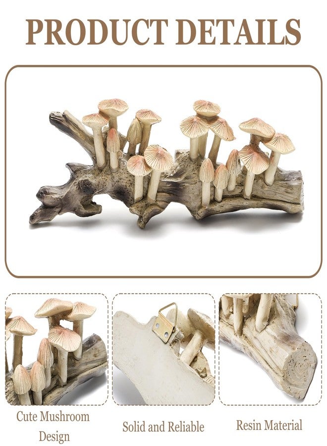 Peohud Resin Mushroom Decor, Vintage Cottagecore Mushroom Sculpture Hanging Art for Wall, Rustic Farmhouse Kitchen Bedroom Living Room Office Home Decor, Fantasy Woodland Gift - Image 5