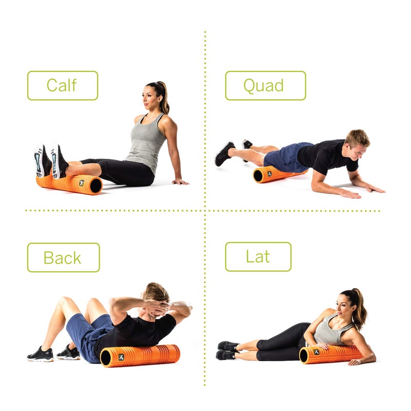 TRIGGERPOINT PERFORMANCE THERAPY GRID Patented Multi-Density Foam Massage Roller Exercise Deep Tissue Muscle Recovery - Relieves Muscle Pain & Tightness, Improves Mobility & Circulation (26"), Orange - Image 2