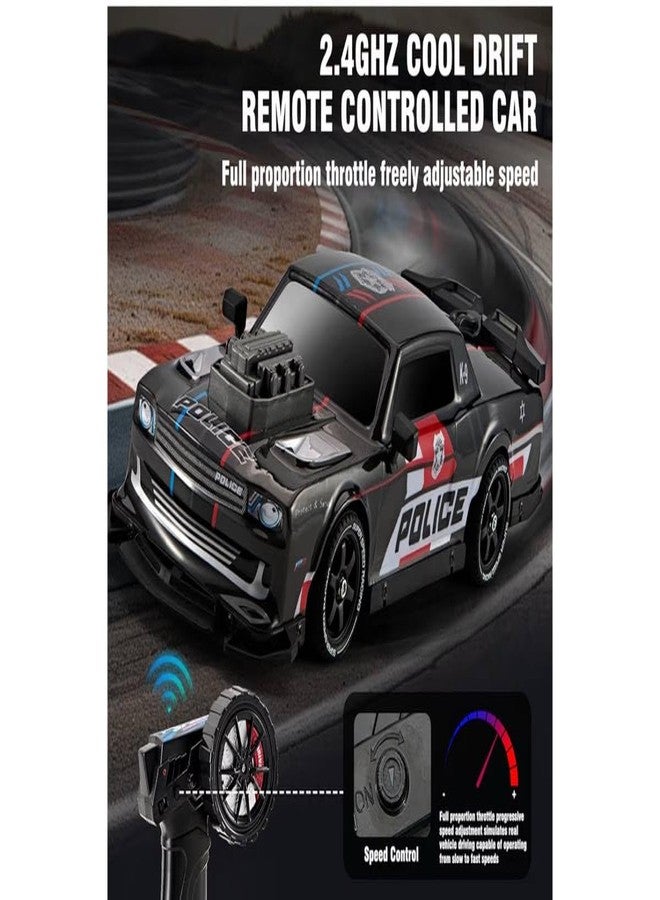 Avarin Remote Control Police Protection Car 1:14 Scale with 4WD, Adjustable Speed and Off-Road Drift Performance - Exciting Toy Gift for Kids and Adults - Image 4