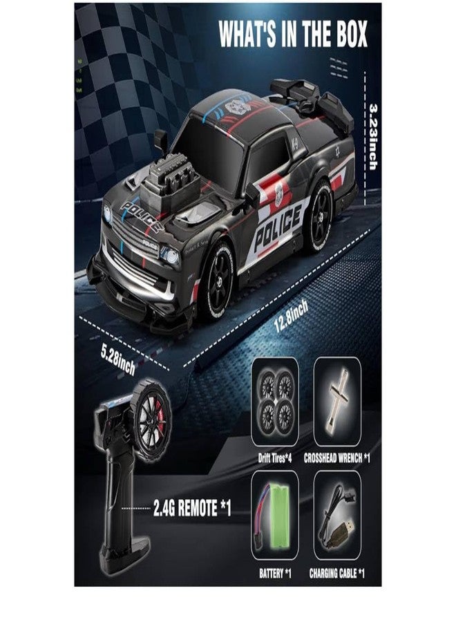 Avarin Remote Control Police Protection Car 1:14 Scale with 4WD, Adjustable Speed and Off-Road Drift Performance - Exciting Toy Gift for Kids and Adults - Image 3