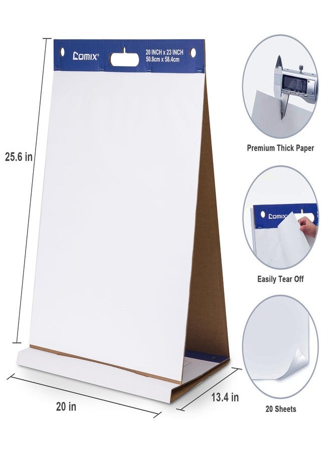 Comix Sticky Portable Tabletop Easel Pads, 20 x 23 Inches Flip Chart Paper for Teachers, Large Self Stick Easel Paper for Office School Supplies, 20 Sheets/Pad, 2 Pads/Pack - Image 5
